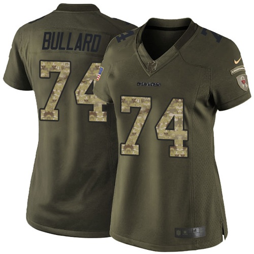 Women's Limited Jonathan Bullard Nike Jersey Green - #74 Salute to Service NFL Chicago Bears